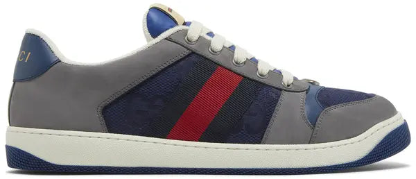 Gucci Beige & Cream Retro Low-Top Sneakers with Green & Red Stripes (Clearance Sale)