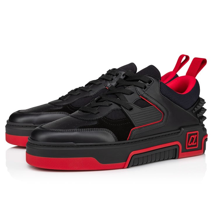 Christian Louboutin Astroloubi Black & Red Low-Top Sneakers (Clearance Sale)