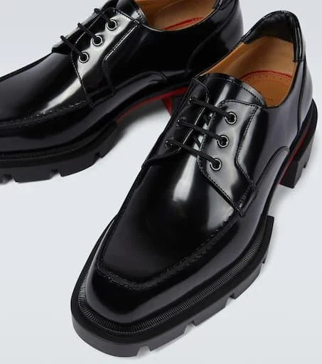 Christian Louboutin Our Georges Black Leather Derby Shoes (Clearance Sale)