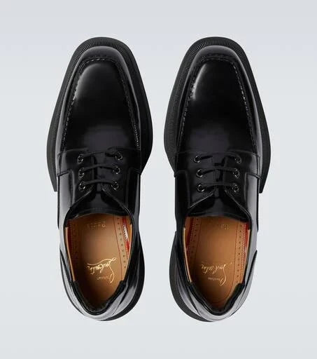 Christian Louboutin Our Georges Black Leather Derby Shoes (Clearance Sale)