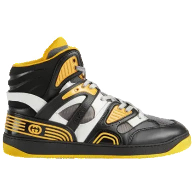 Gucci Black & Grey High-Top Sneakers with Red Accents (Clearance Sale)