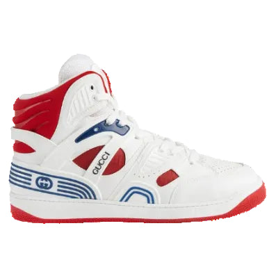 Gucci Black & Grey High-Top Sneakers with Red Accents (Clearance Sale)