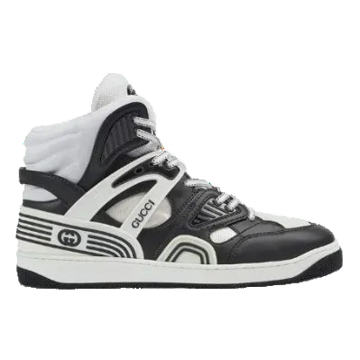 Gucci Black & Grey High-Top Sneakers with Red Accents (Clearance Sale)