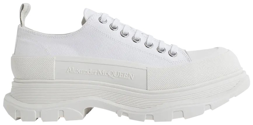Alexander McQueen Tread Slick Lace-Up Black & White Chunky Low-Top Sneakers (Clearance Sale)
