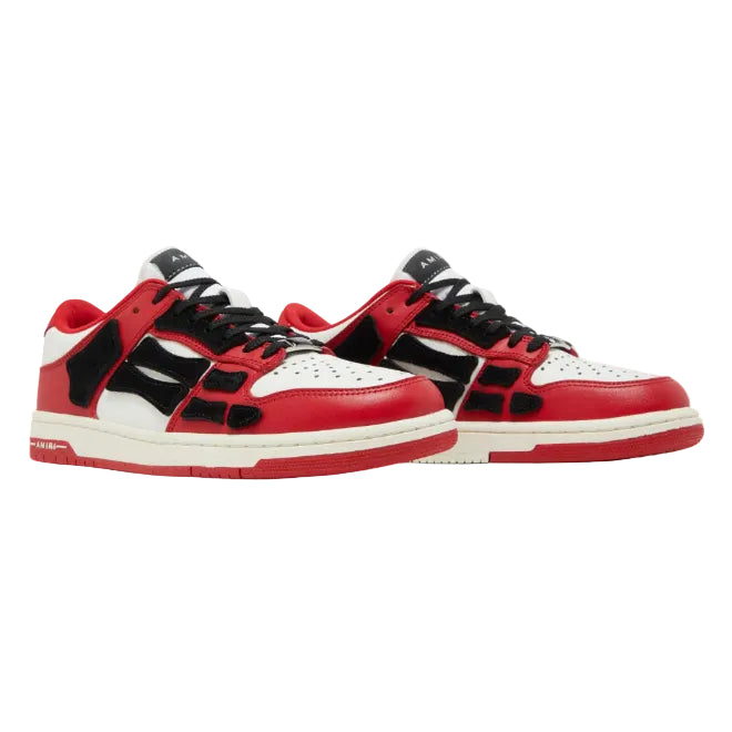 AMIRI Skel Top Low Red, Black & White Sneakers (Clearance Sale)