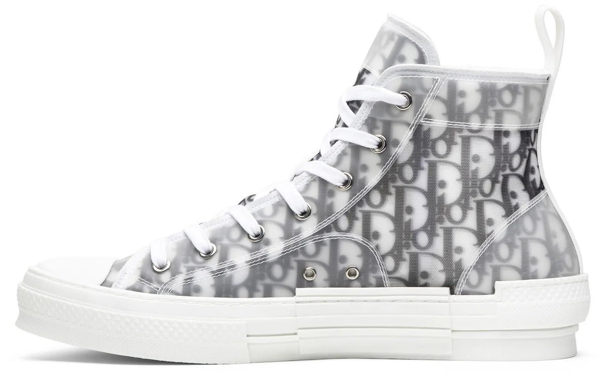 Dior Grey & White Oblique High-Top Sneakers (Clearance Sale)