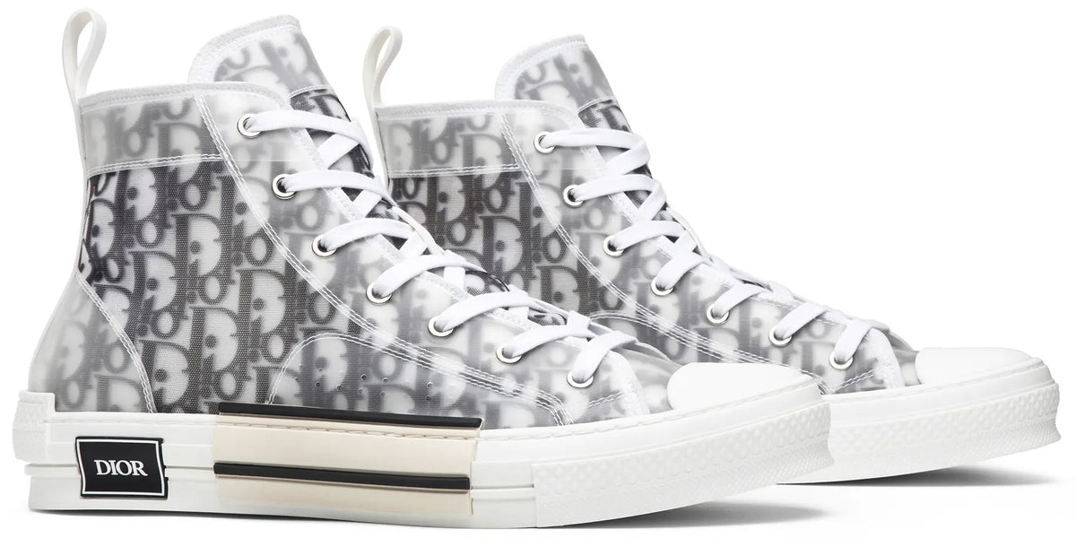 Dior Grey & White Oblique High-Top Sneakers (Clearance Sale)