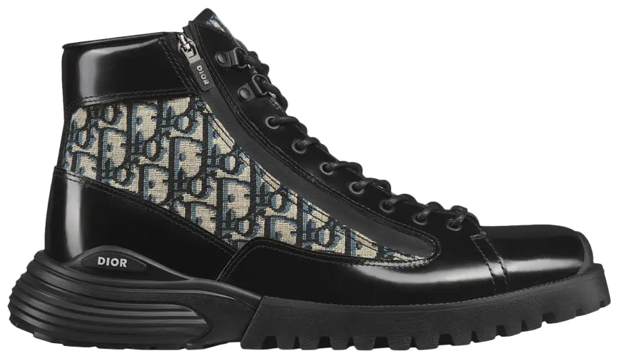 Dior Black Oblique High-Top Lace-Up Sneakers (Clearance Sale)