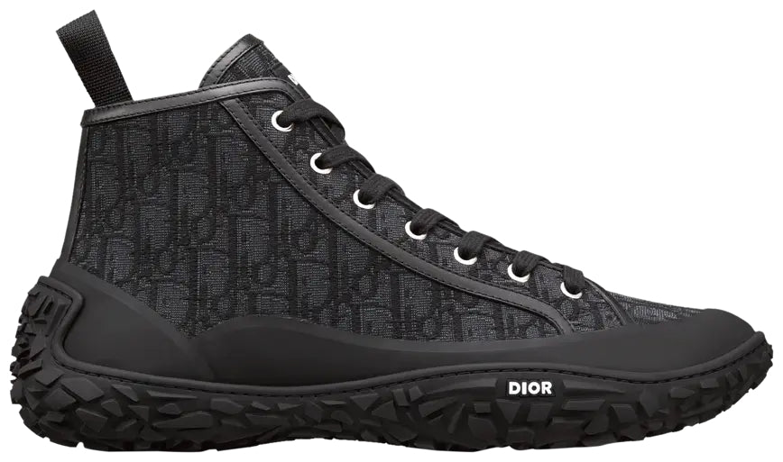 Dior Black Oblique High-Top Lace-Up Sneakers (Clearance Sale)