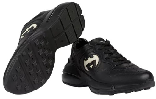 Gucci Rhyton Black & Ivory Interlocking G Chunky Sneakers (Clearance Sale)