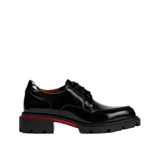 Christian Louboutin Our Georges Black Leather Derby Shoes (Clearance Sale)