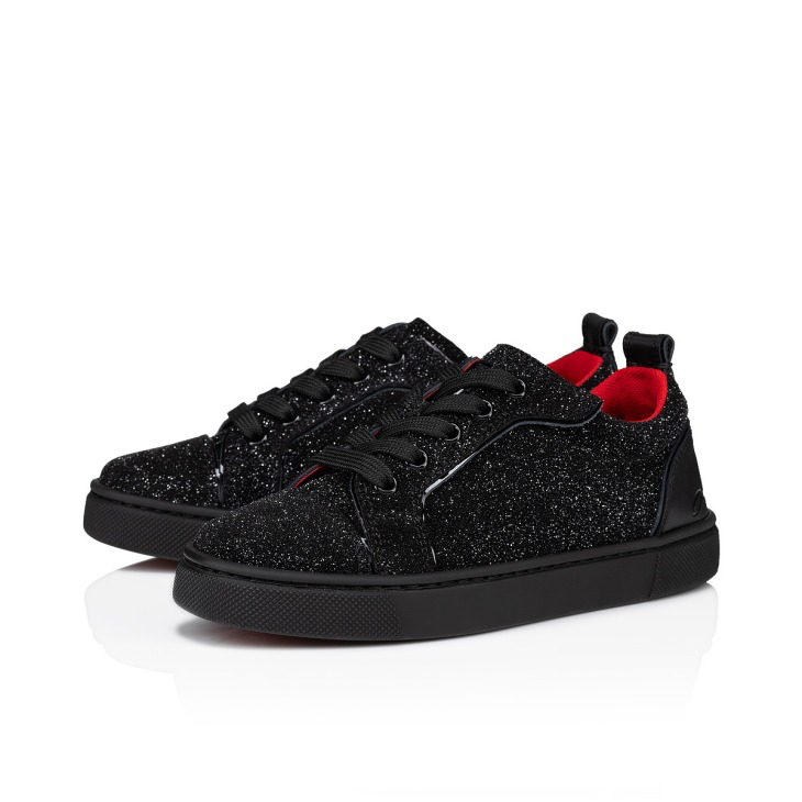 Christian Louboutin Kids Funnyto Black Low-Top Sneakers (Clearance Sale)