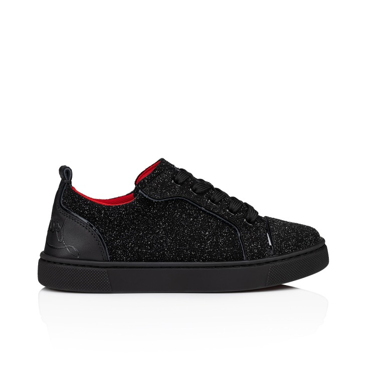 Christian Louboutin Kids Funnyto Black Low-Top Sneakers (Clearance Sale)