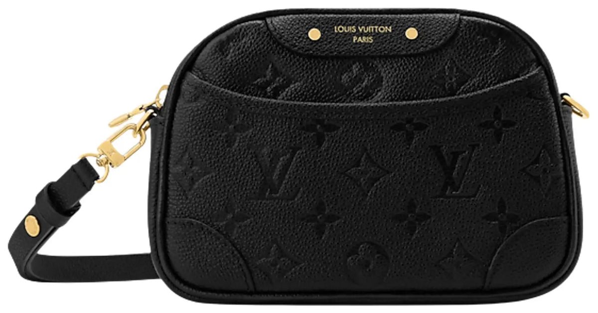 Louis Vuitton Tiny Camera Bag Black Monogram Empreinte Cowhide Leather Crossbody Bag (Clearance)