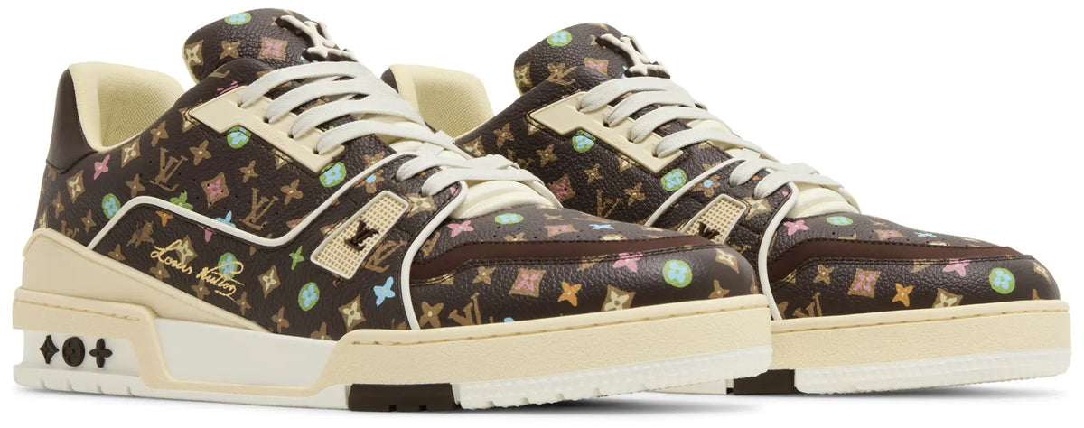 Louis Vuitton LV Trainer Mocha Multi-Color Monogram Sneakers (Clearance)