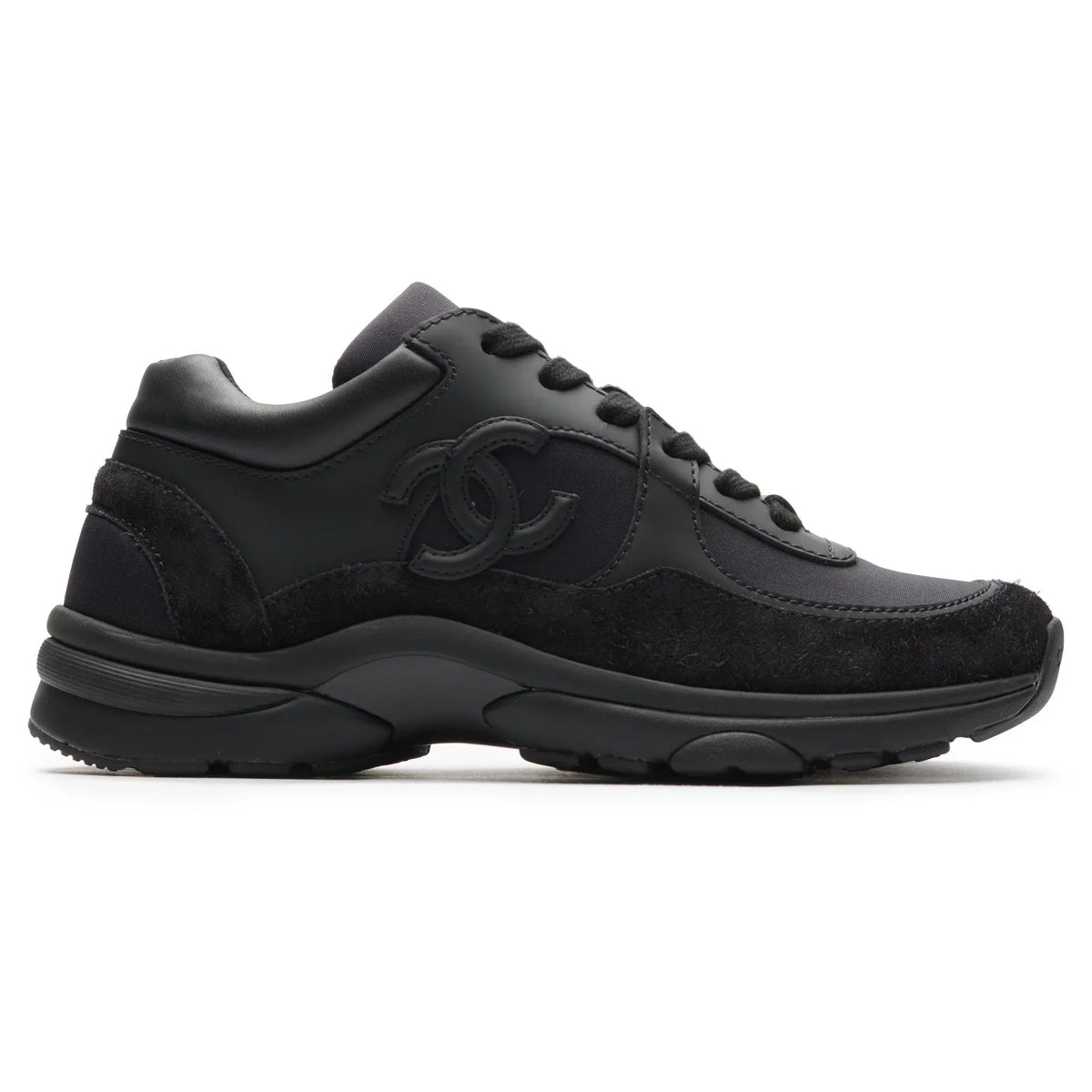 Chanel All-Black CC Logo Low-Top Sneakers (Clearance Sale)