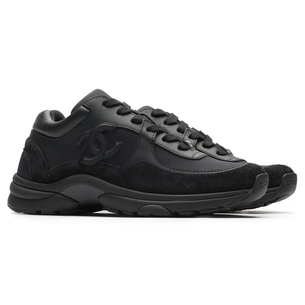 Chanel All-Black CC Logo Low-Top Sneakers (Clearance Sale)