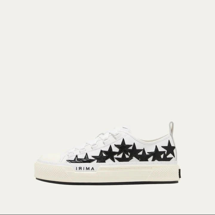 AMIRI Star Patch Low-Top Sneakers White & Black (Clearance Sale)