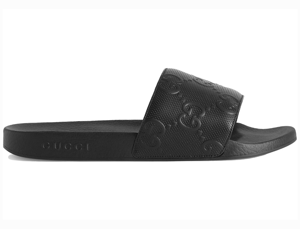 Gucci All-White Wide-Strap Slide Sandals (Clearance Sale)