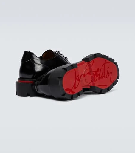 Christian Louboutin Our Georges Black Leather Derby Shoes (Clearance Sale)