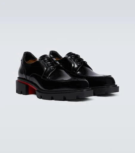 Christian Louboutin Our Georges Black Leather Derby Shoes (Clearance Sale)
