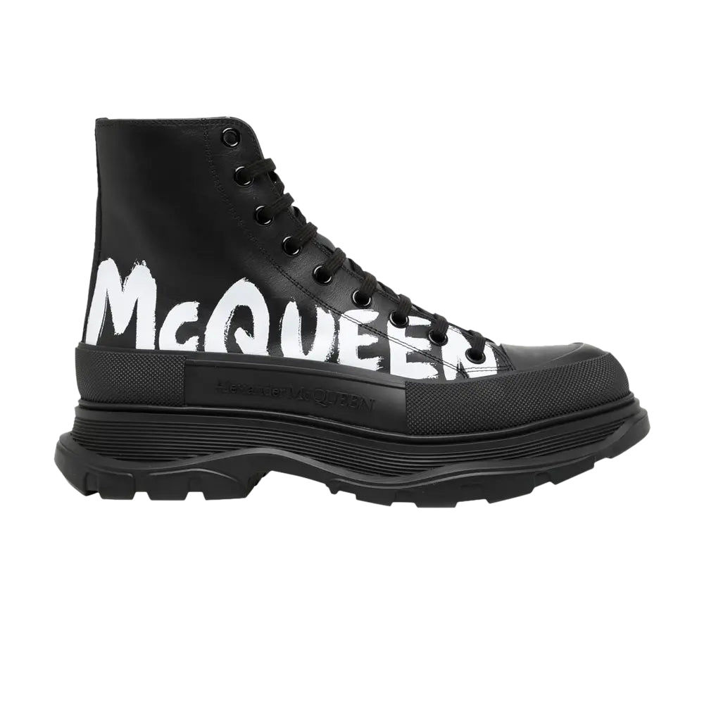Alexander McQueen Tread Slick All-White Chunky High-Top Sneaker Boots (Clearance Sale)