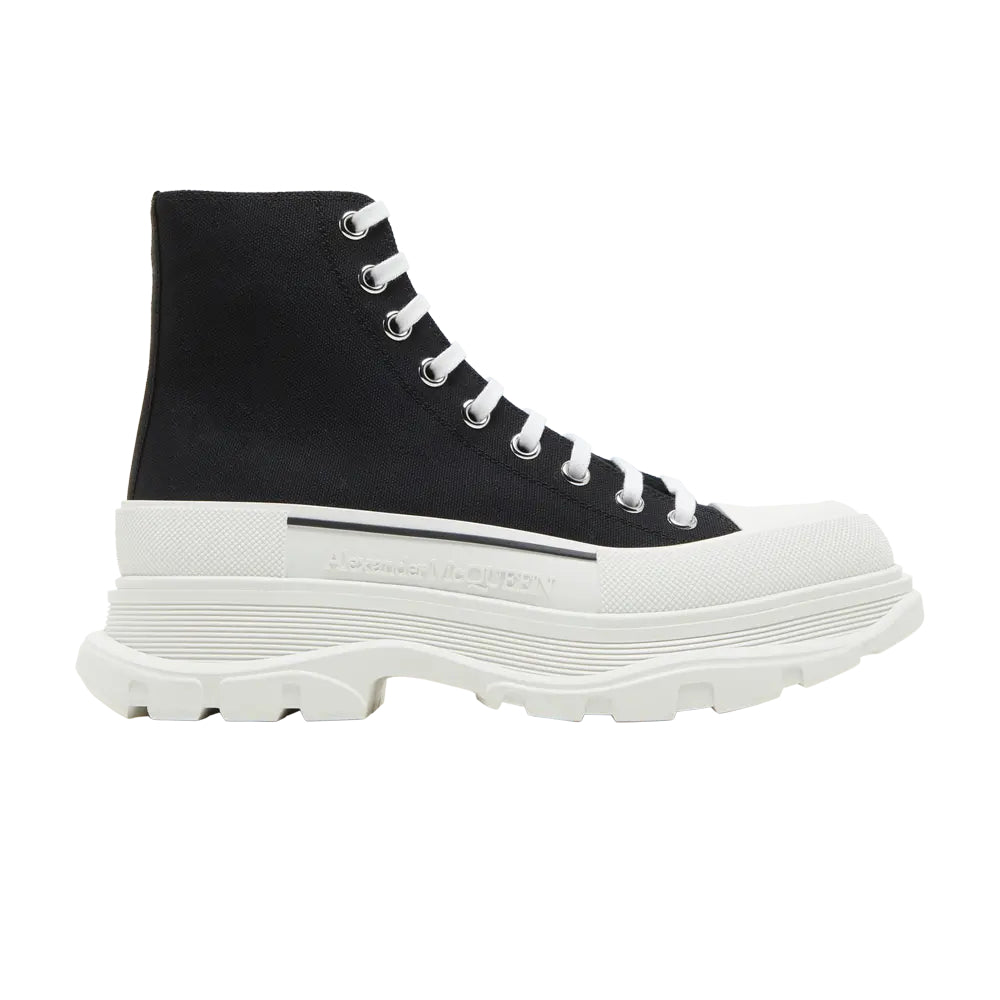 Alexander McQueen Tread Slick All-White Chunky High-Top Sneaker Boots (Clearance Sale)