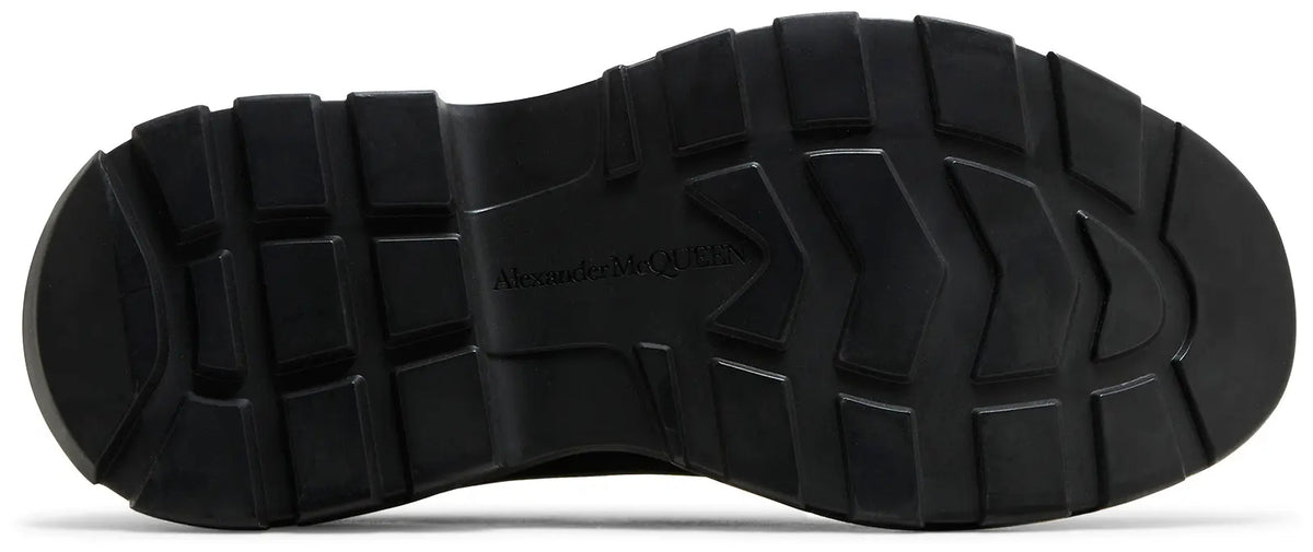 Alexander McQueen Tread Slick Graffiti Logo Black & White Low-Top Sneakers (Clearance Sale)