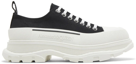 Alexander McQueen Tread Slick Lace-Up Black & White Chunky Low-Top Sneakers (Clearance Sale)