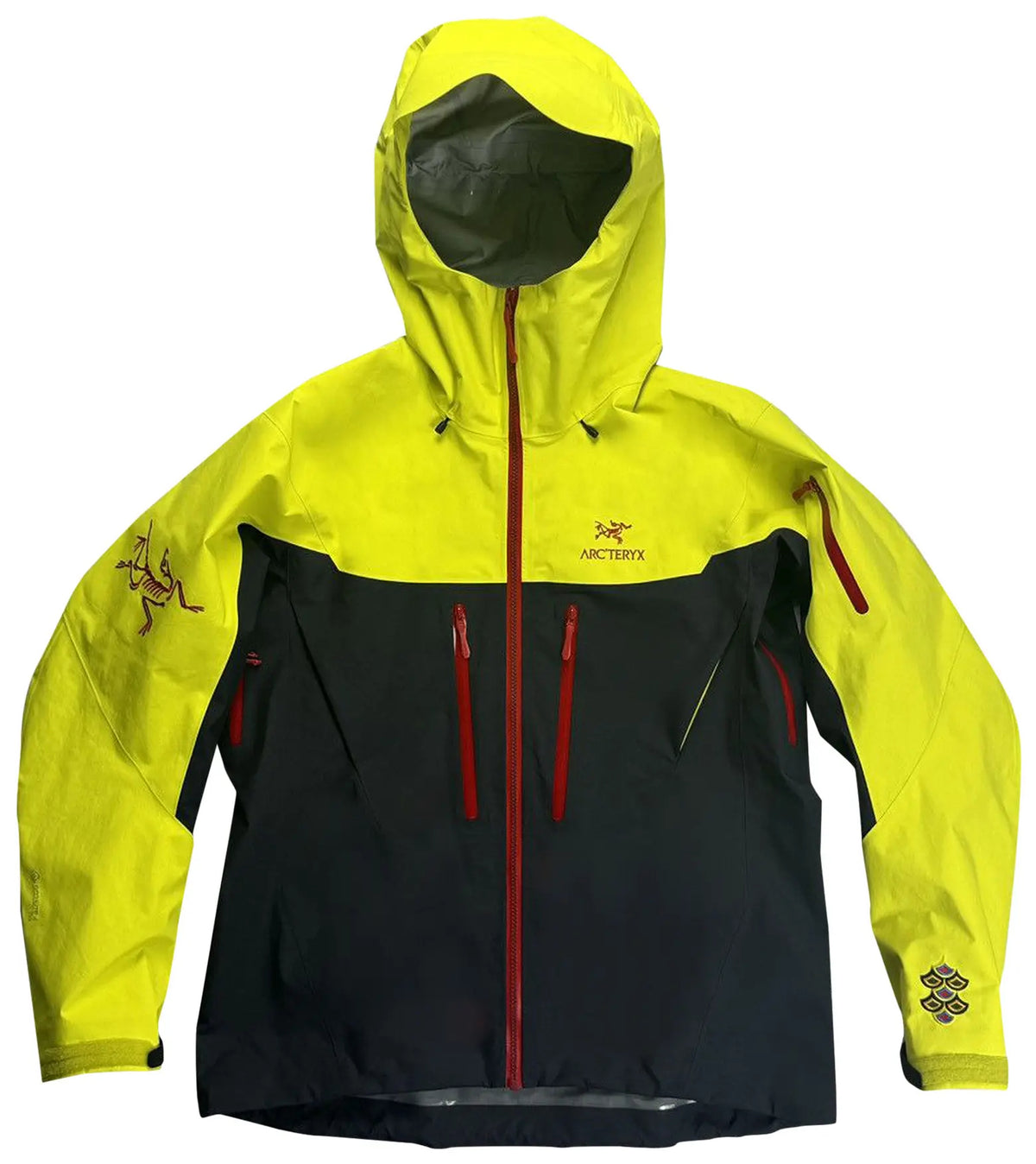 Arc'teryx Neon Yellow & Black Color-Block Hooded Jacket (Clearance Sale)