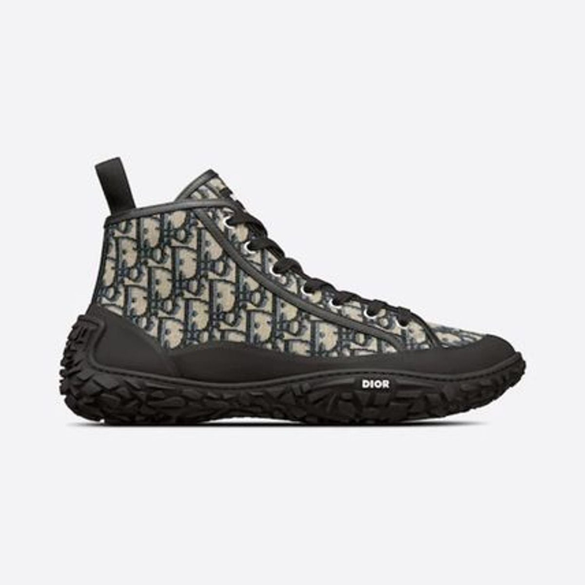 Dior Black Oblique High-Top Lace-Up Sneakers (Clearance Sale)