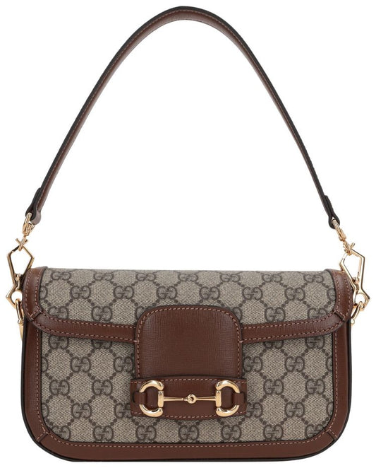 Gucci 1955 Horsebit Shoulder Bag — GG Supreme Canvas(Clearance)