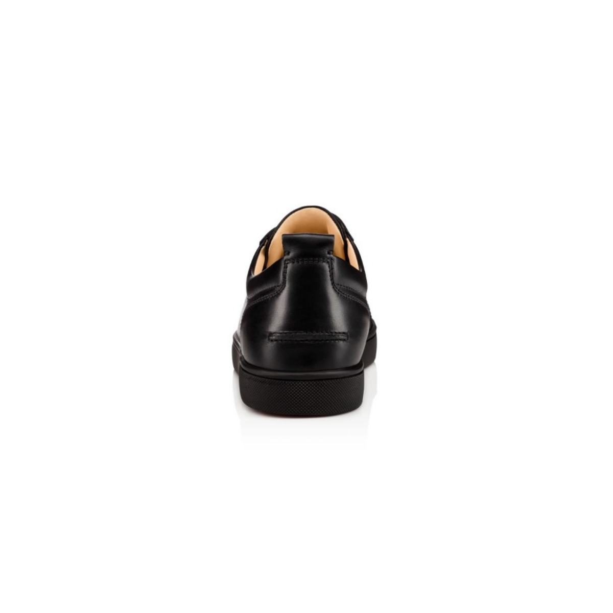 Christian Louboutin Louis Junior Low-Top Sneaker — Black Smooth Leather