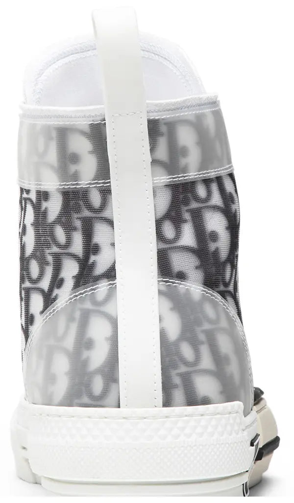 Dior Grey & White Oblique High-Top Sneakers (Clearance Sale)