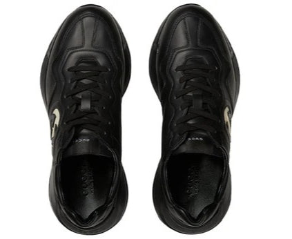 Gucci Rhyton Black & Ivory Interlocking G Chunky Sneakers (Clearance Sale)