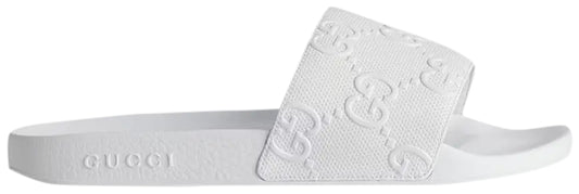 Gucci All-White Wide-Strap Slide Sandals (Clearance Sale)