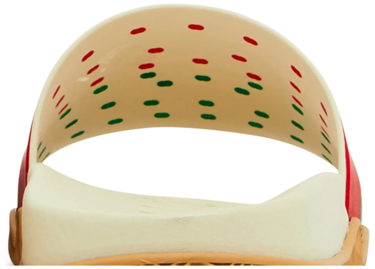 Gucci Cream & Red-Green Stripe Slide Sandals (Clearance Sale)