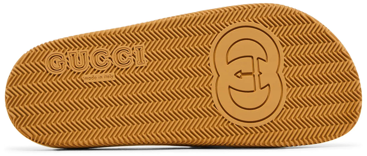 Gucci Cream & Red-Green Stripe Slide Sandals (Clearance Sale)