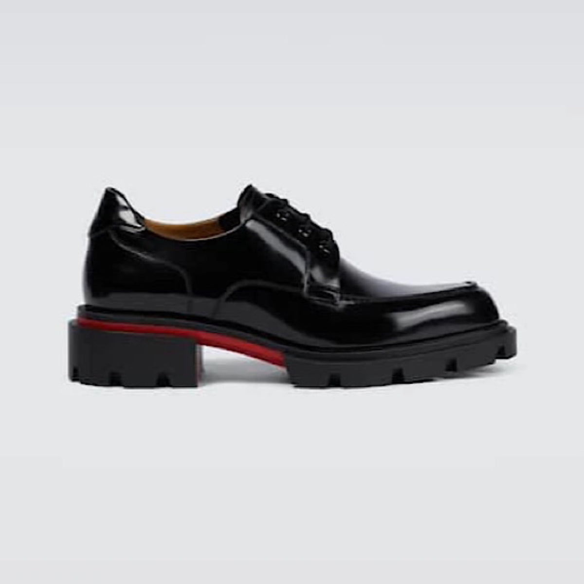 Christian Louboutin Our Georges Black Leather Derby Shoes (Clearance Sale)