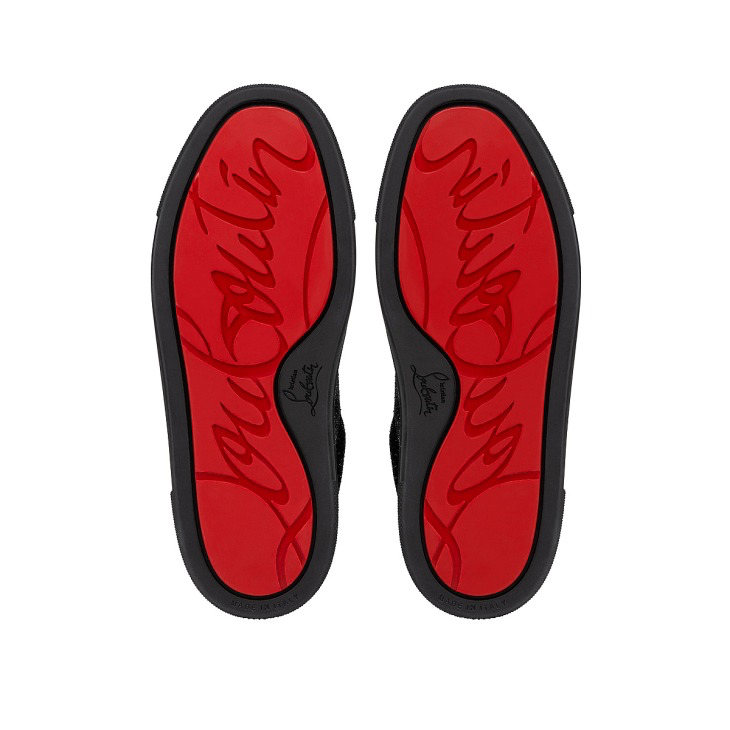 Christian Louboutin Kids Funnyto Black Low-Top Sneakers (Clearance Sale)