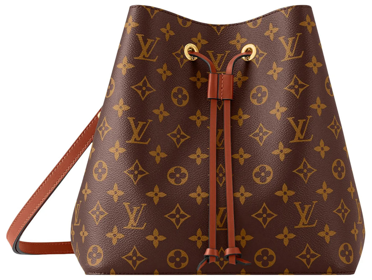 Louis Vuitton Monogram Drawstring Bucket Bag with Red Accents (Clearance Sale)