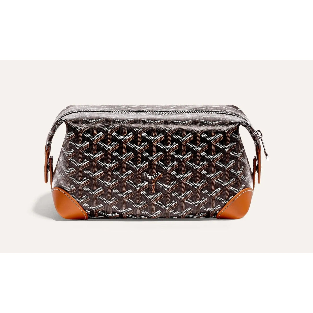 Goyard Cap-Vert Black & Tan Chevron Zip Bag (Clearance Sale)