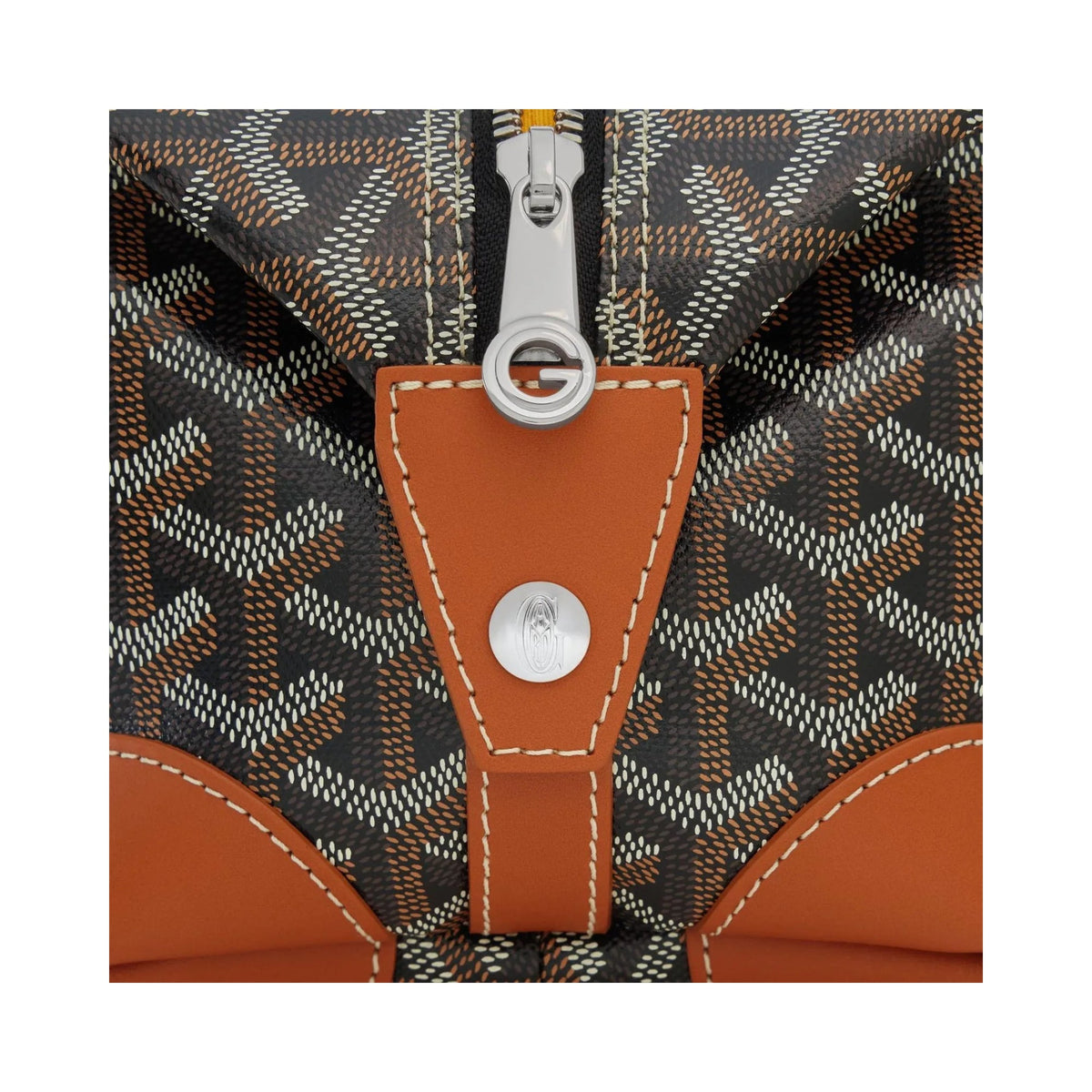 Goyard Cap-Vert Black & Tan Chevron Zip Bag (Clearance Sale)