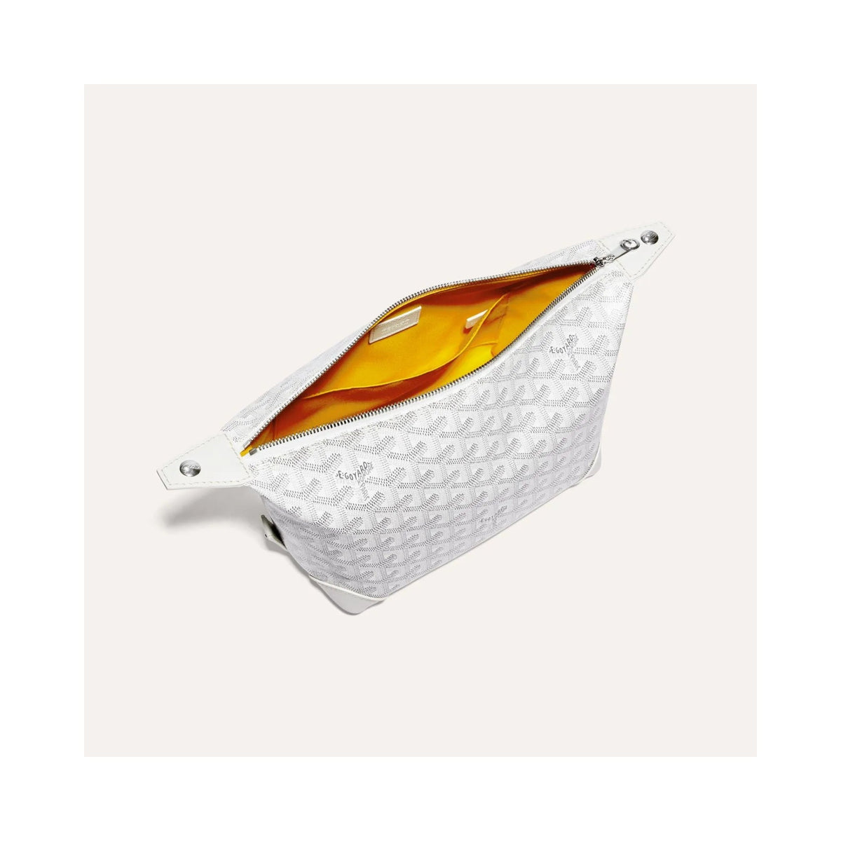 Goyard White Chevron Zip Toiletry Bag (Clearance Sale)