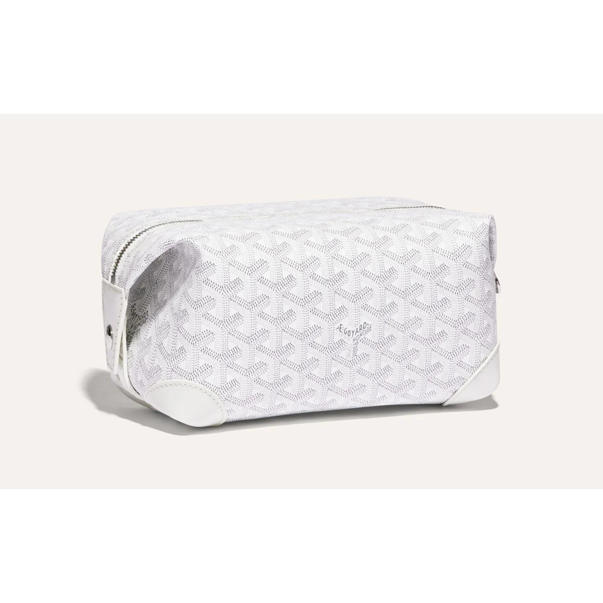 Goyard White Chevron Zip Toiletry Bag (Clearance Sale)