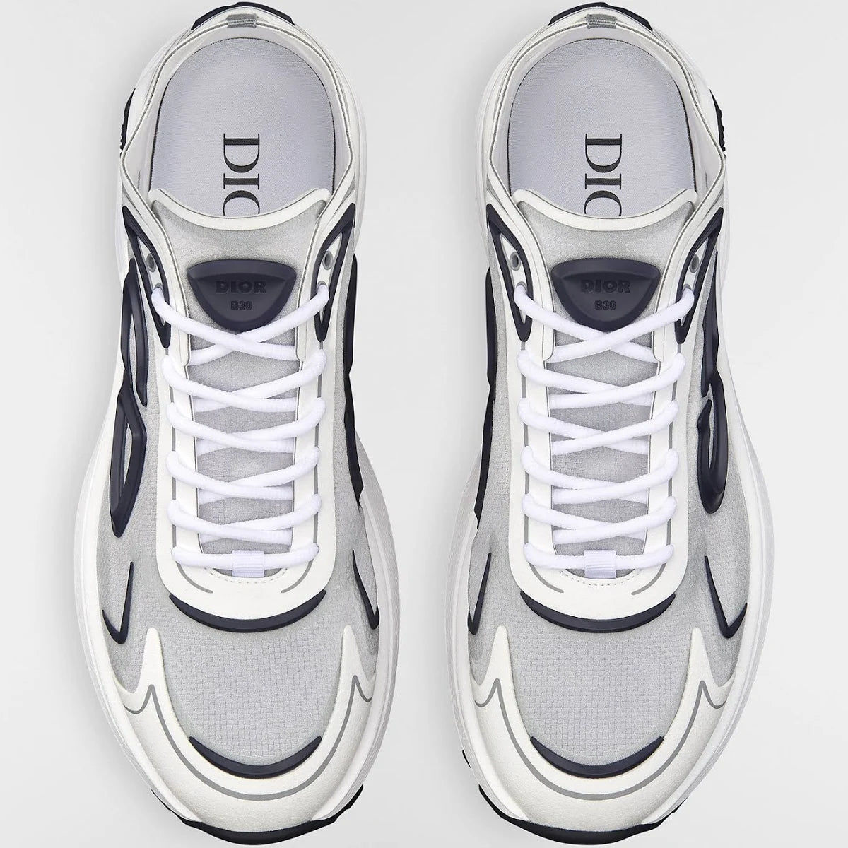 Dior B30 Runner Sneakers — White/Grey CD Logo | Luxury Sneakers (Clearance)