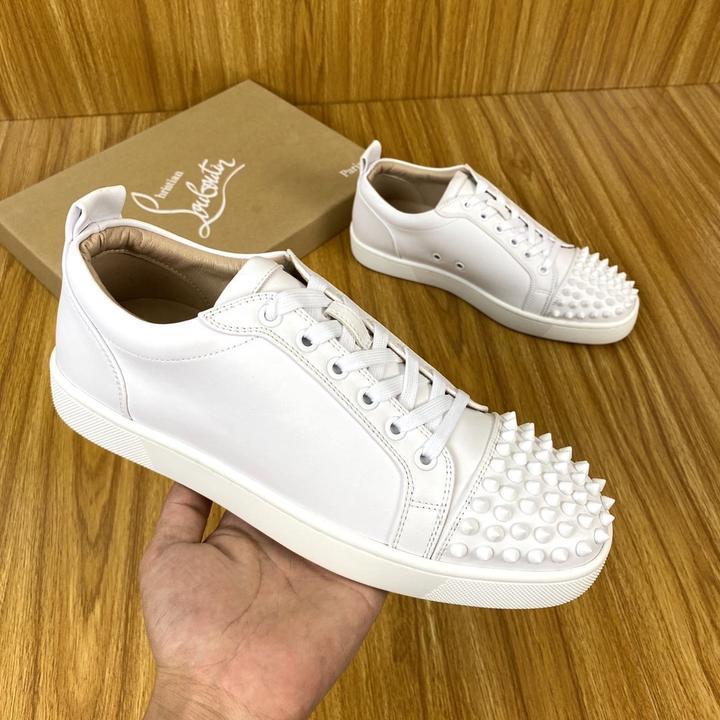 Christian Louboutin White Low-Top Lace-Up Sneakers (Clearance Sale)