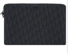 Christian Dior Oblique Flat Pouch Black